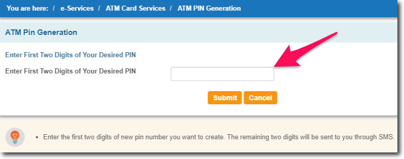 Enter the Fist Two Digits of your PIN in SBI Online