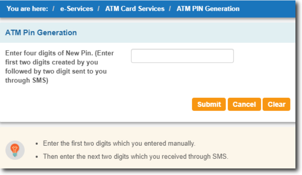 Enter the Full 4 Digits of your PIN and Click on the Submit Button