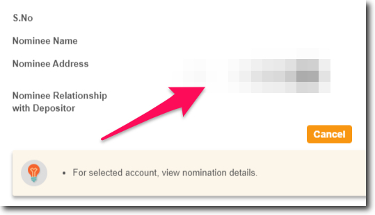 View the Nomination Details of SBI Account Online