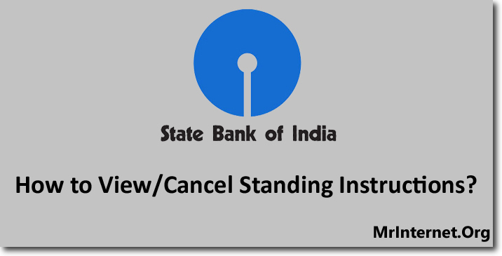 View/Cancel Standing Instructions in SBI