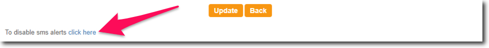 Click on Disable SMS Alerts