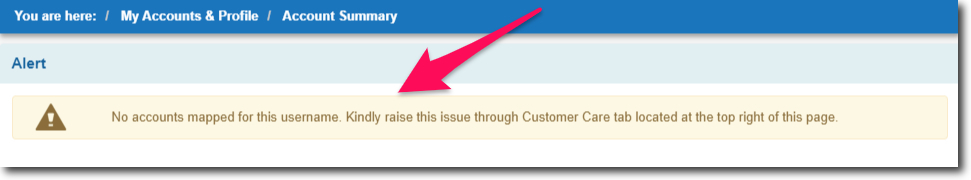 No Accounts Mapped for this Username Error