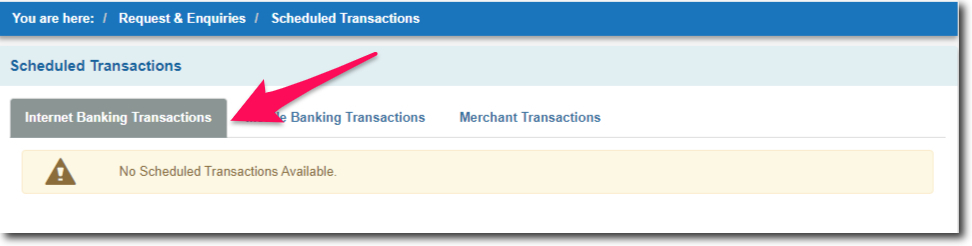 Select Type of Scheduled Transaction