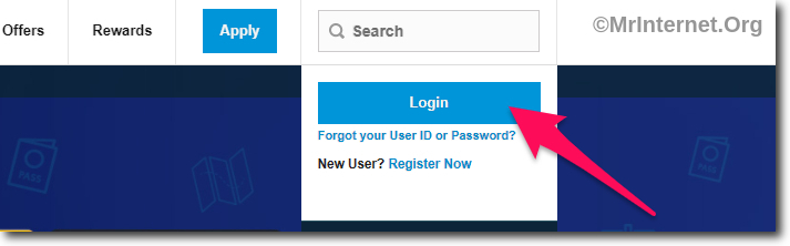 Click on Login on SBI Card Website